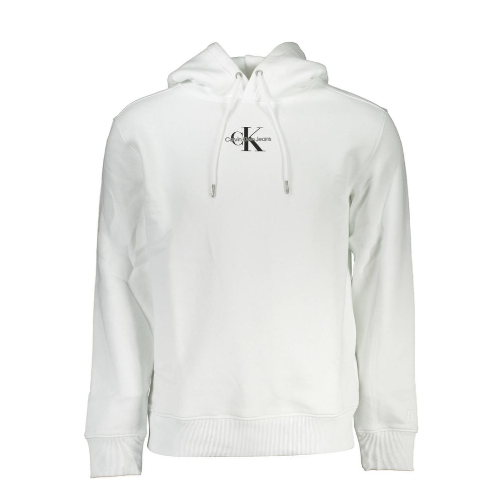 Calvin Klein White Cotton Men's Sweater with Hood