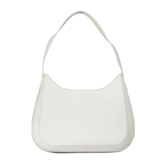 Calvin Klein White Polyester Women Handbag - stylish and sustainable shoulder bag with zip closure and practical design for elegance and convenience.