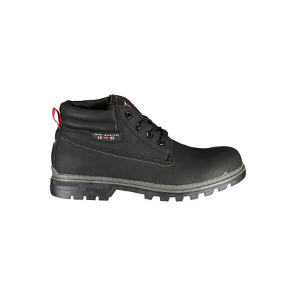Carrera Black Polyester Ankle boot with laces, contrast details, and logo.