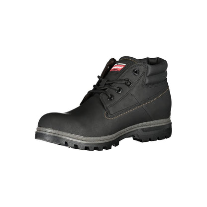 Carrera Black Polyester Ankle boot with laces, logo, and contrast details.