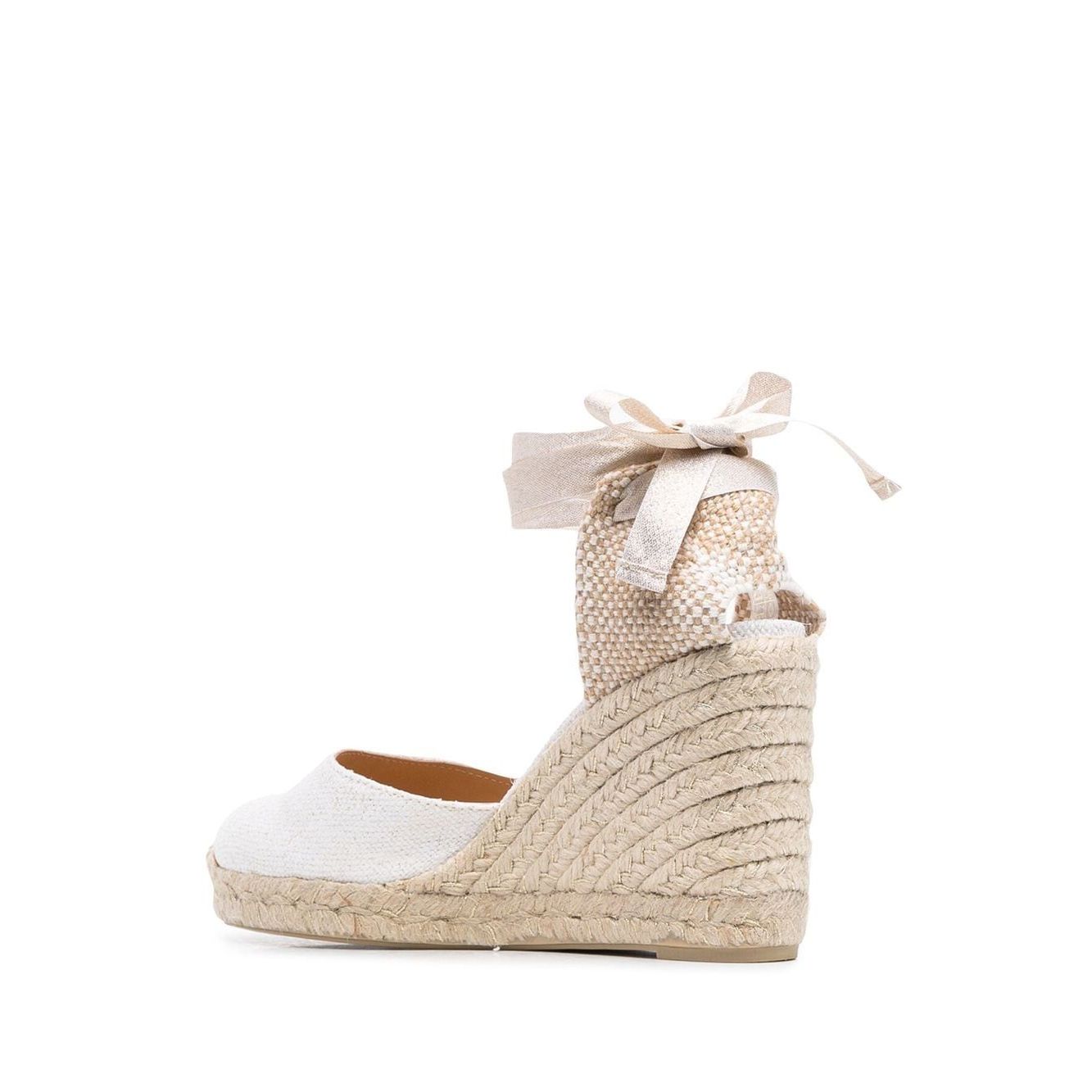 Castañer Castaner Flat shoes White featuring tie-detail platform espadrilles with braided raffia and rear tie fastening.