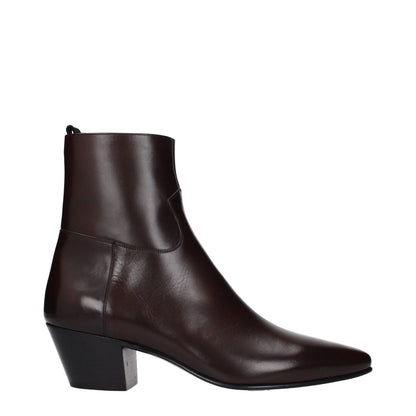Celine Red Leather Ankle Boots with vintage effect featuring MPN 340603791C19OA, code F84769, elegant design by Celine.
