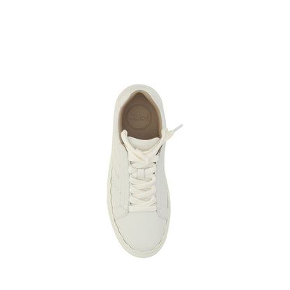 Chloé White Calf Leather Bos Taurus Low Top Sneakers