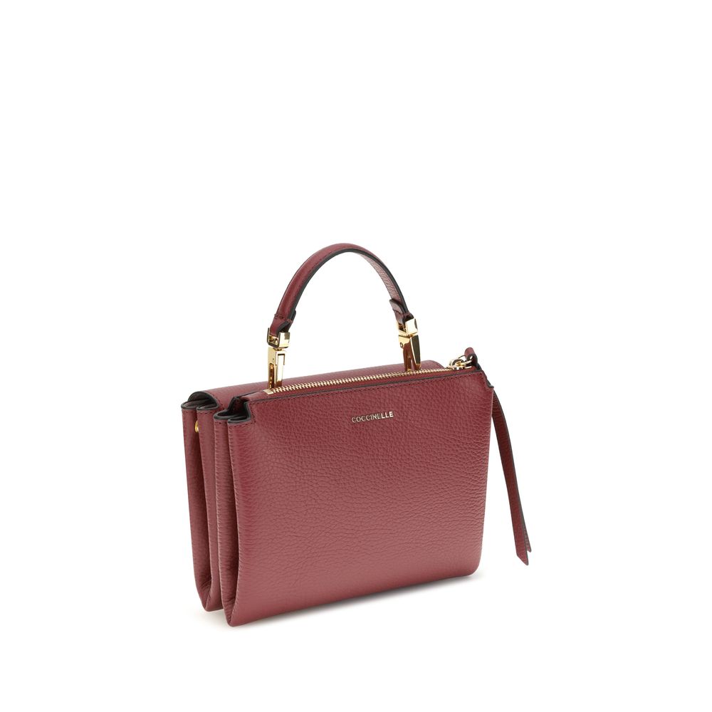 Coccinelle Multicolor Calf Leather Bos Taurus Shoulder Bag with rigid handle, adjustable strap, gold-plated closure, AW25 collection.