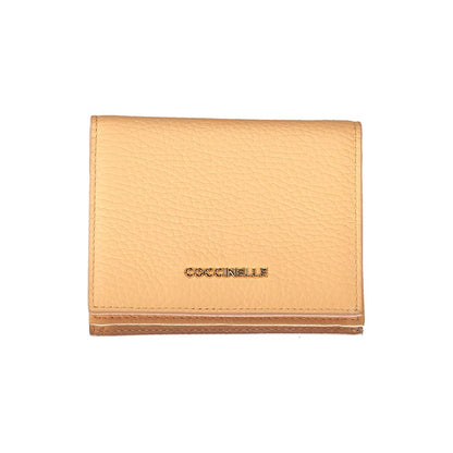 Coccinelle Orange Leather Wallet with coin purse, card slots, zip and automatic closure.
