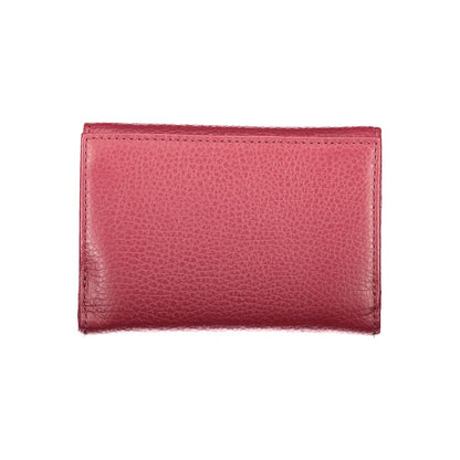 Coccinelle Purple Leather Women Wallet - elegant Italian-crafted design with compartments and secure closure, back view.