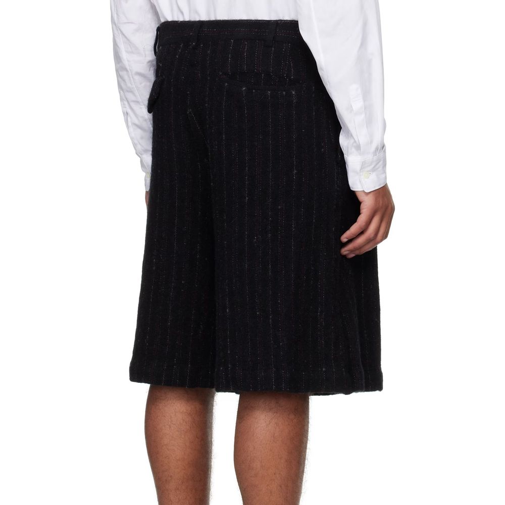 Back view of Comme Des Garçons Homme Plus Wool Shorts worn by a model