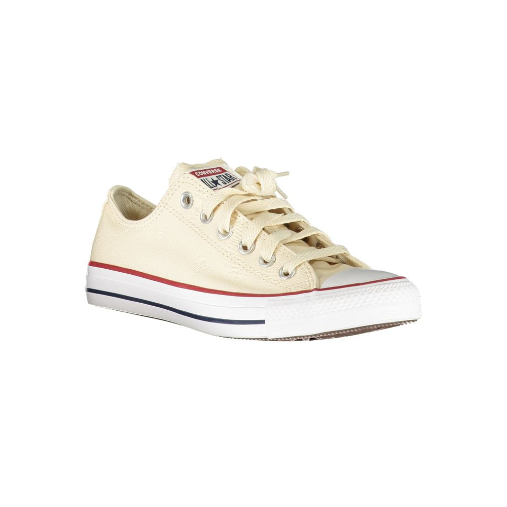 Converse Beige Cotton Women Sneaker with iconic logo, chic beige tones, ideal for style and comfort.