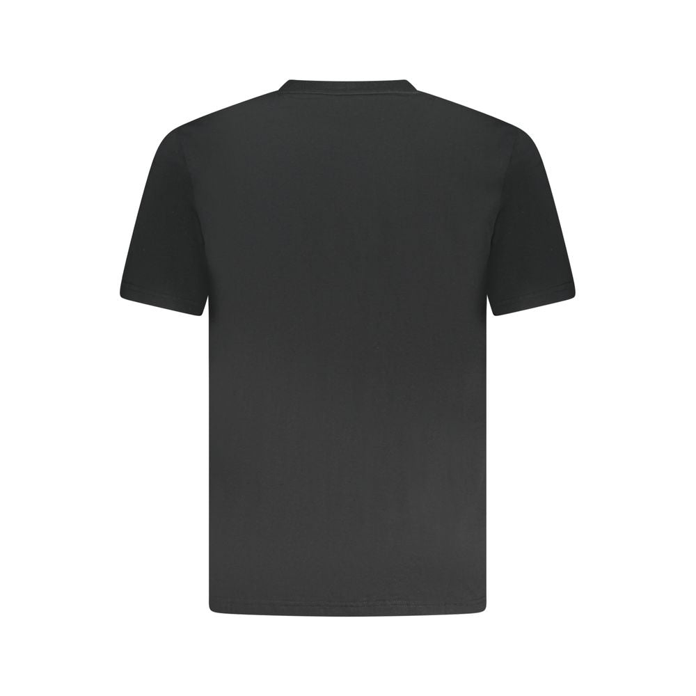 Back view of Converse Black Cotton Men T-Shirt with short sleeves, iconic design, and breathable cotton fabric.