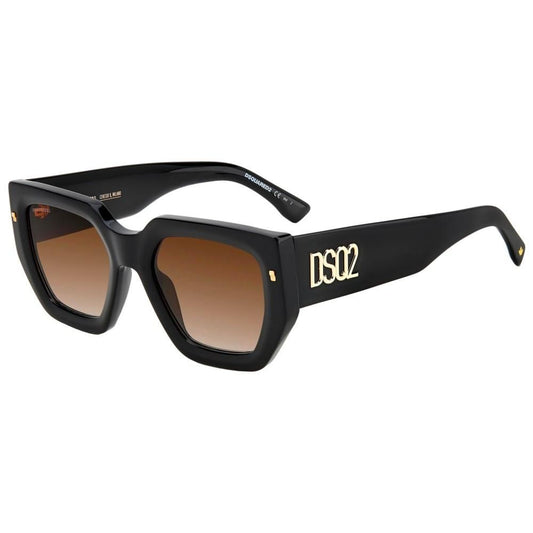 DSQUARED2 MOD. D2 0031_S unisex acetate sunglasses showcasing bold black frames and brown tinted lenses.