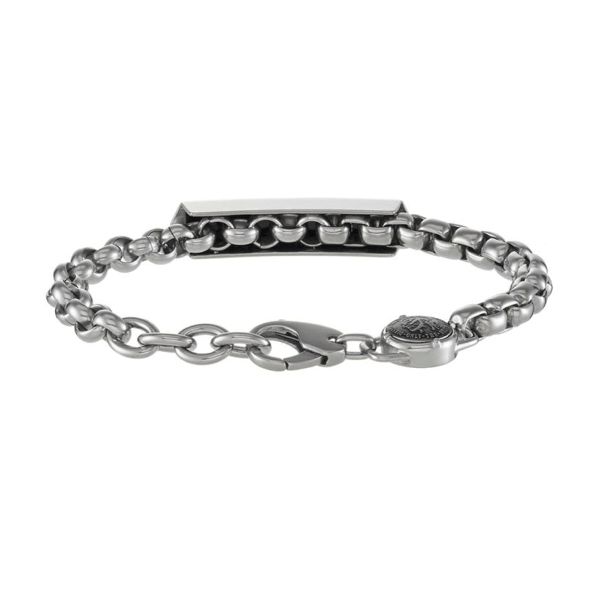 DIESEL JEWELS JEWELRY Mod. DX1355931 metal bracelet showcased against a white background.