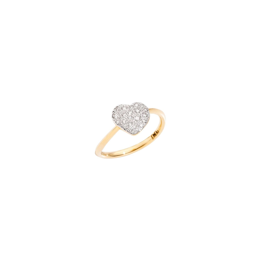 DODO Mod. DAC0014HEARSDB0OG5 with diamonds gold ring for ladies, featuring a heart-shaped diamond cluster on a sleek band.