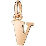 Alt Tag: Gold ciondolo pendant for unisex with focus keyword DODO Mod. DMB2025LETVL0009R in stylish "V" design.