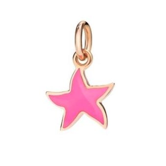 DODO Mod. DMB6002STARSRSF9R Gold 9kt unisex ciondolo, pink star-shaped design, high-quality gold pendant for a unique style.