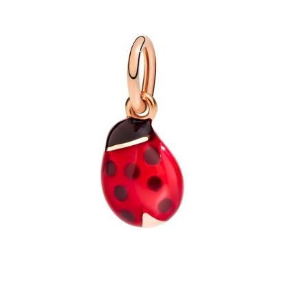 DODO Mod. DMB9009LADYSERO9R Gold 9kt ladybug-shaped unisex pendant in red and gold, crafted from 9kt gold.