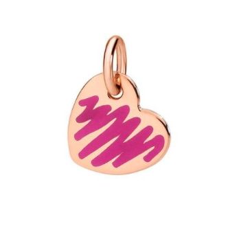 Heart-shaped unisex gold pendant, product DODO Mod. DMC0002HEARLERS9R, featuring a distinctive pink design, perfect accessory.