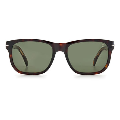 David Beckham Brown Acetate Sunglasses with green lenses and Havana frame