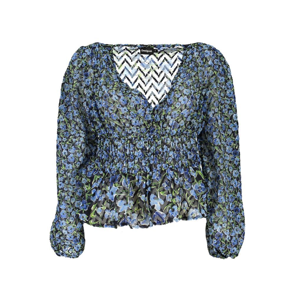 Desigual Blue Polyester Pattern Shirt