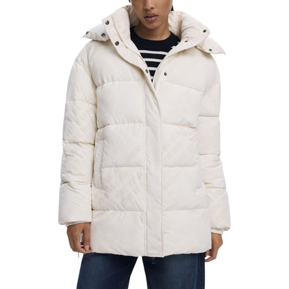 Desigual Cream Polyester Coat 1728,71956299936,Clothing,Coats - Jackets & Coats - Clothing,Cream,Desigual,IT42|M,Jackets & Coats - Clothing,New with tags,Women