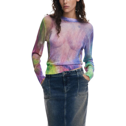 Desigual Purple Viscose Sweatshirt