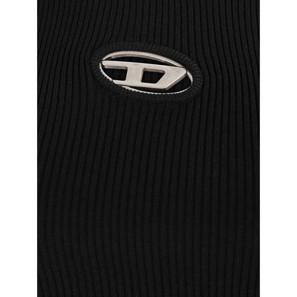 Diesel Black Rayon Long Sleeve T-Shirt