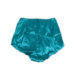 Dolce & Gabbana Aqua Green Satin High-Waist Briefs Underwear, luxurious silk blend, elegant design, Made in Italy, women's fashion.