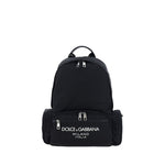 Dolce & Gabbana Backpack with monogram, front and side pockets, adjustable straps, and calfskin leather details. AW25 collection.