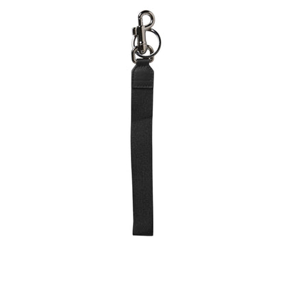 Dolce & Gabbana Black Blue DG Logo Polyester Brass Holder Keychain Keyring