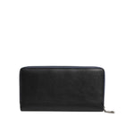Dolce & Gabbana Black Blue Exotic Leather Men Continental Clutch Wallet with zip-around design