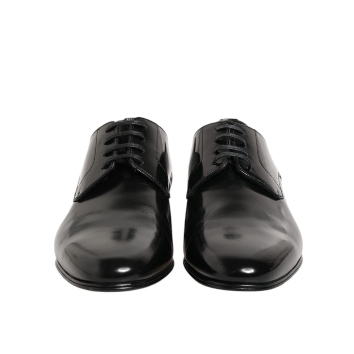 Dolce & Gabbana Black Calfskin Leather Derby Men Dress Shoes