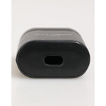 Dolce & Gabbana Black Calfskin Leather Logo Print Flip Holder Airpods Case rear view.