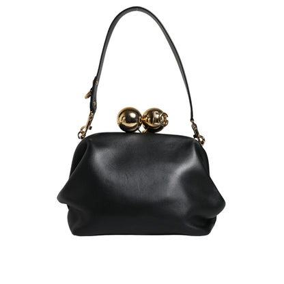 Dolce & Gabbana Black Calfskin Leather Shoulder Clutch Bag