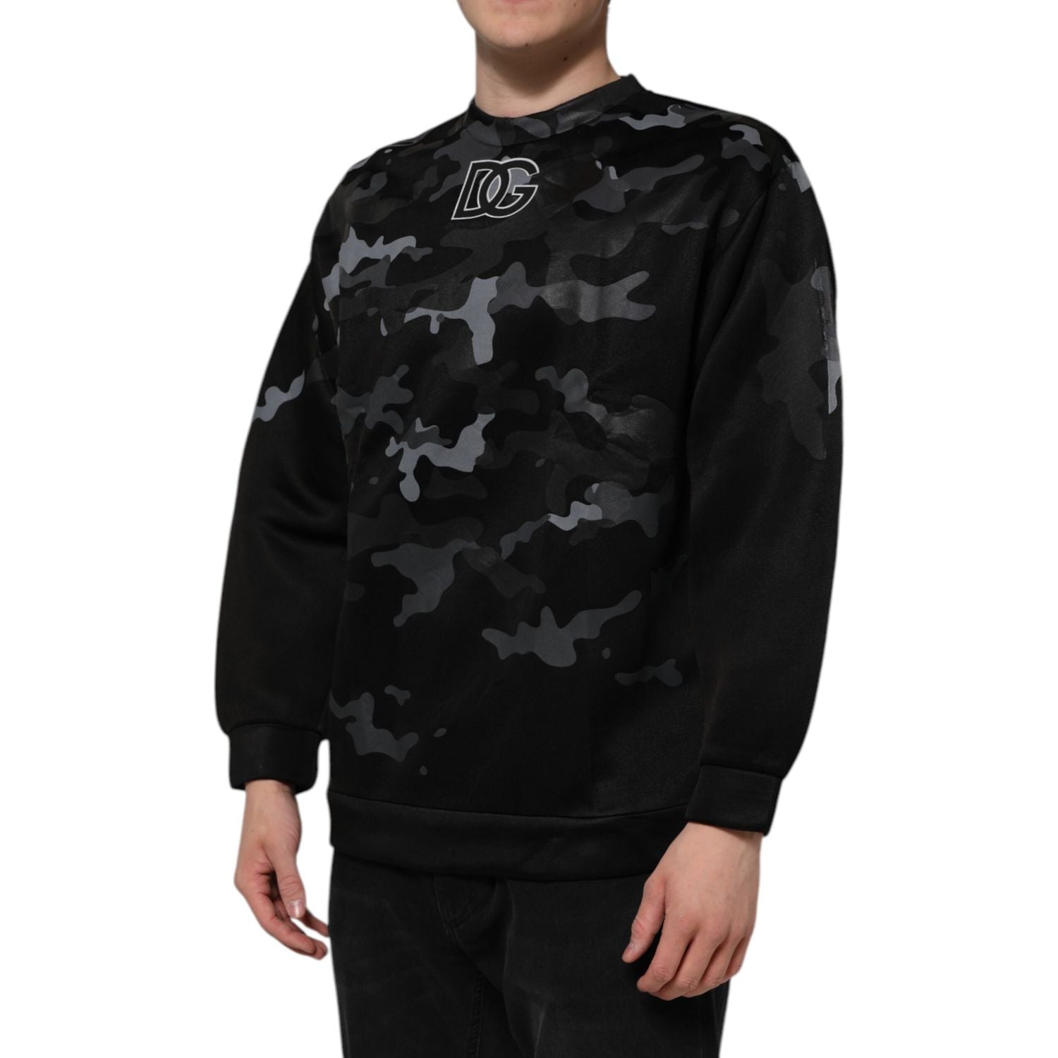 Dolce & Gabbana Black Camouflage Pullover Sweatshirt Sweater