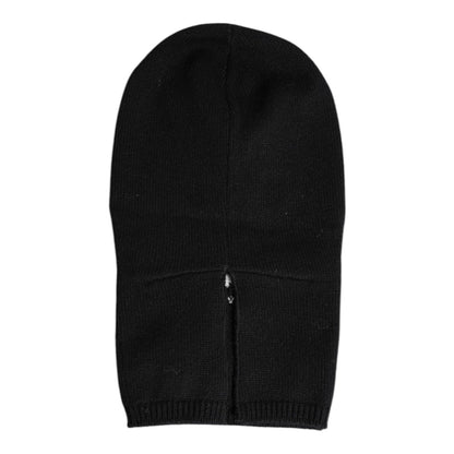 Dolce & Gabbana Black Cashmere Knitted Ski Mask Balaclava Hat, women's Italian-made fashion accessory.