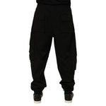 Dolce & Gabbana Black Cotton Cargo Jogger Sweatpants Pants with multiple pockets and ribbed cuffs for a modern athleisure style.