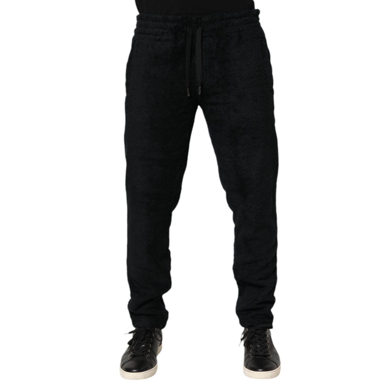 Dolce & Gabbana Black Cotton Logo Men Jogger Sweatpants Pants