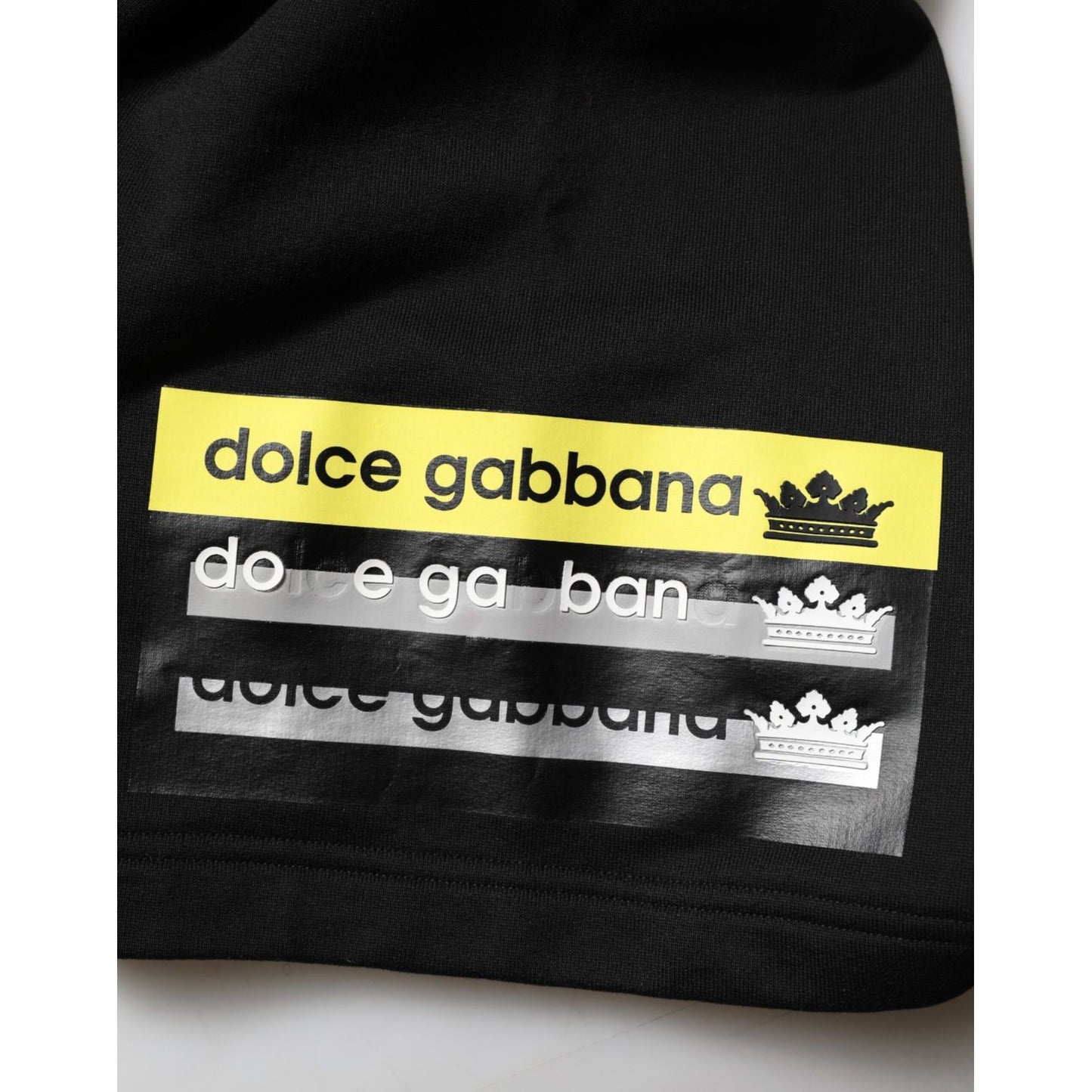 Dolce & Gabbana Black Cotton Mid Waist Casual Bermuda Short