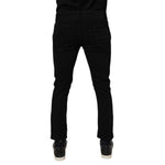 Dolce & Gabbana Black Cotton Skinny Jeans Men Trouser Pants back view