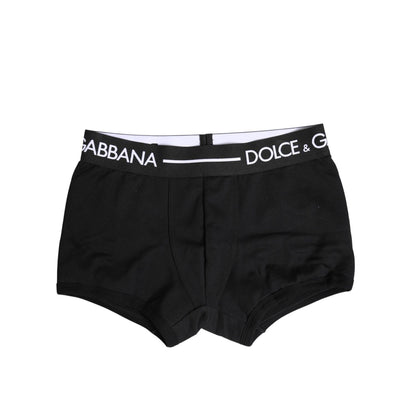Dolce & Gabbana Black Cotton Stretch Regular Boxer Underwear