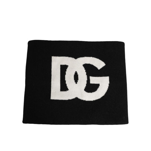 Dolce & Gabbana Black D&G Logo Cashmere Knitted Men One Size Scarf Dolce & Gabbana