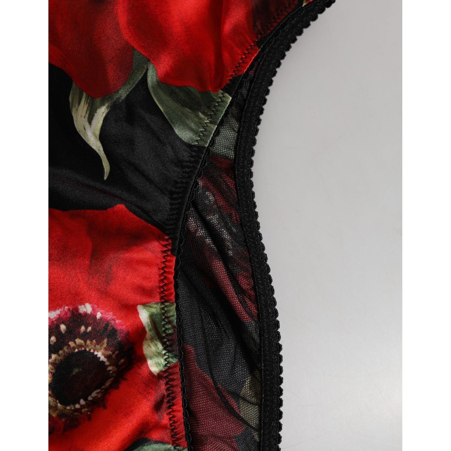 Dolce & Gabbana Black Floral Print High Waist Panty Underwear