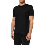 Dolce & Gabbana Black Goodluck 2021 Cotton Crew Neck T-shirt on model, short sleeve, casual wear, black color, Italian design