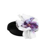 Dolce & Gabbana Black Green Silk Purple White Floral Appliqué Accessory Headband, luxurious handcrafted Italian fashion statement