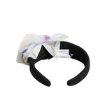 Dolce & Gabbana Black Green Silk Purple White Floral Appliqué Accessory Headband with elegant large flower design.