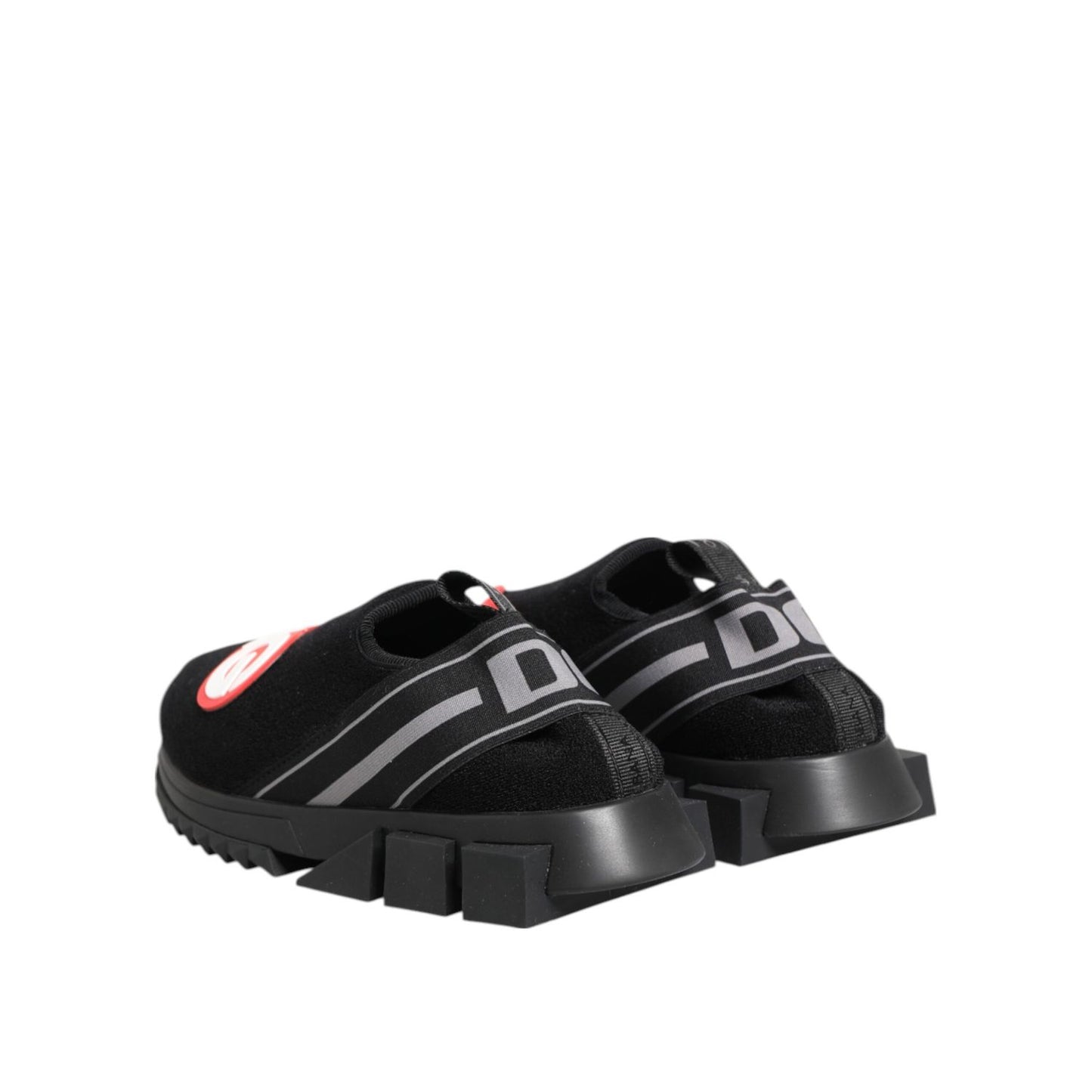 Dolce & Gabbana Black Grey Slip On Sorrento Sneakers Shoes