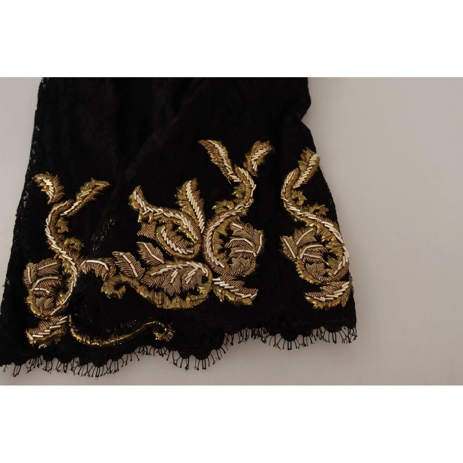 Dolce & Gabbana Black Lace Gold Baroque SPECIAL PIECE Shorts