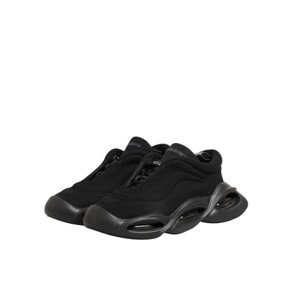 Dolce & Gabbana Black Lace Up Wave Low Top Men Sneaker Shoes with sleek design and flexible sole.