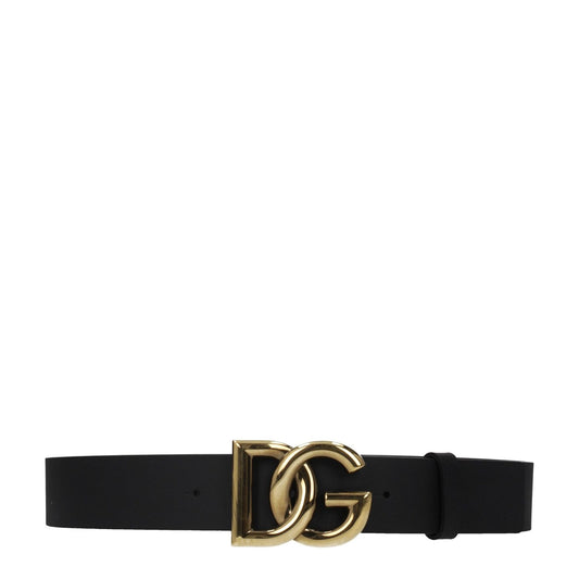 Dolce & Gabbana Black Leather Regular Belt