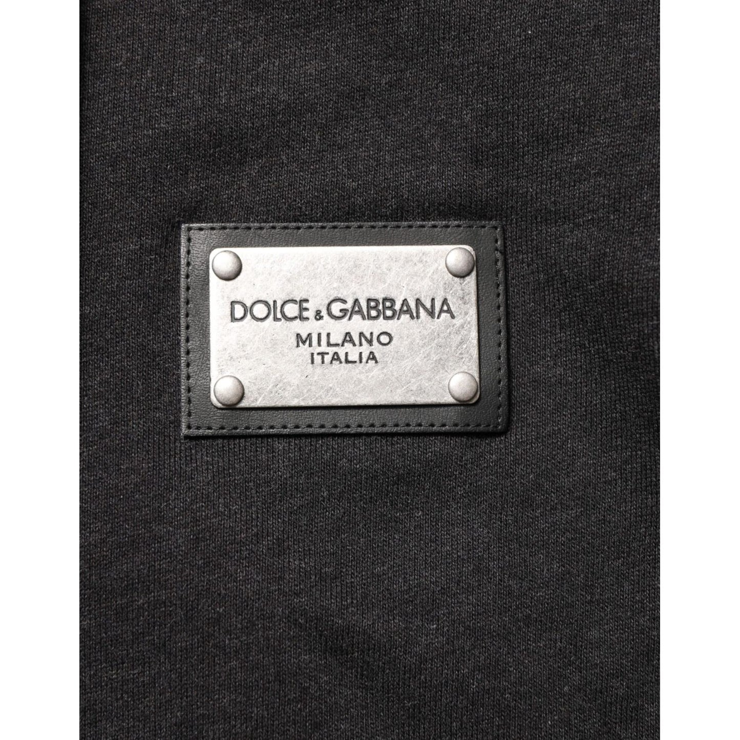 Dolce & Gabbana Black Logo FullZip Hooded Sweatshirt Sweater