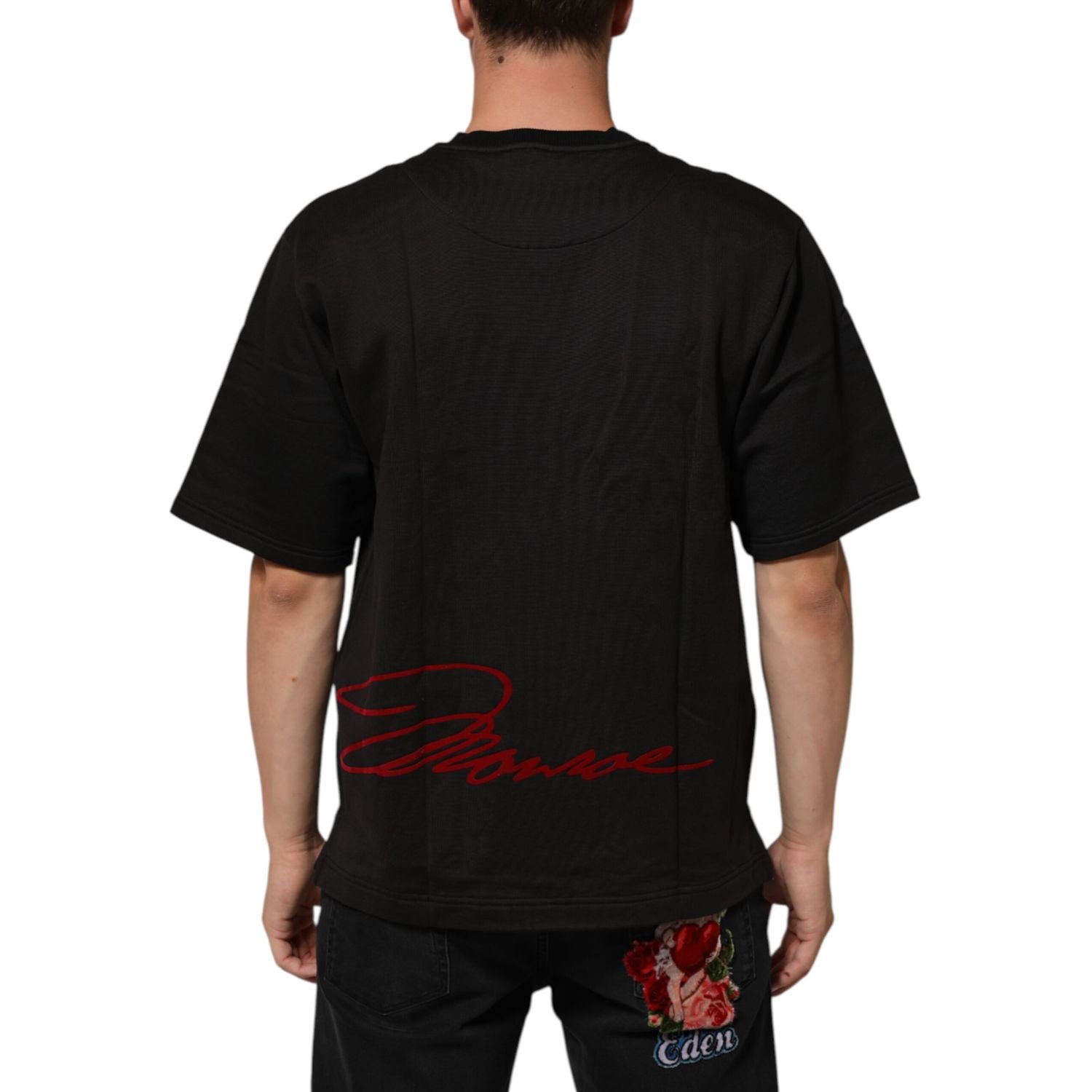 Dolce & Gabbana Black Marilyn Monroe Cotton Crew Neck T-shirt